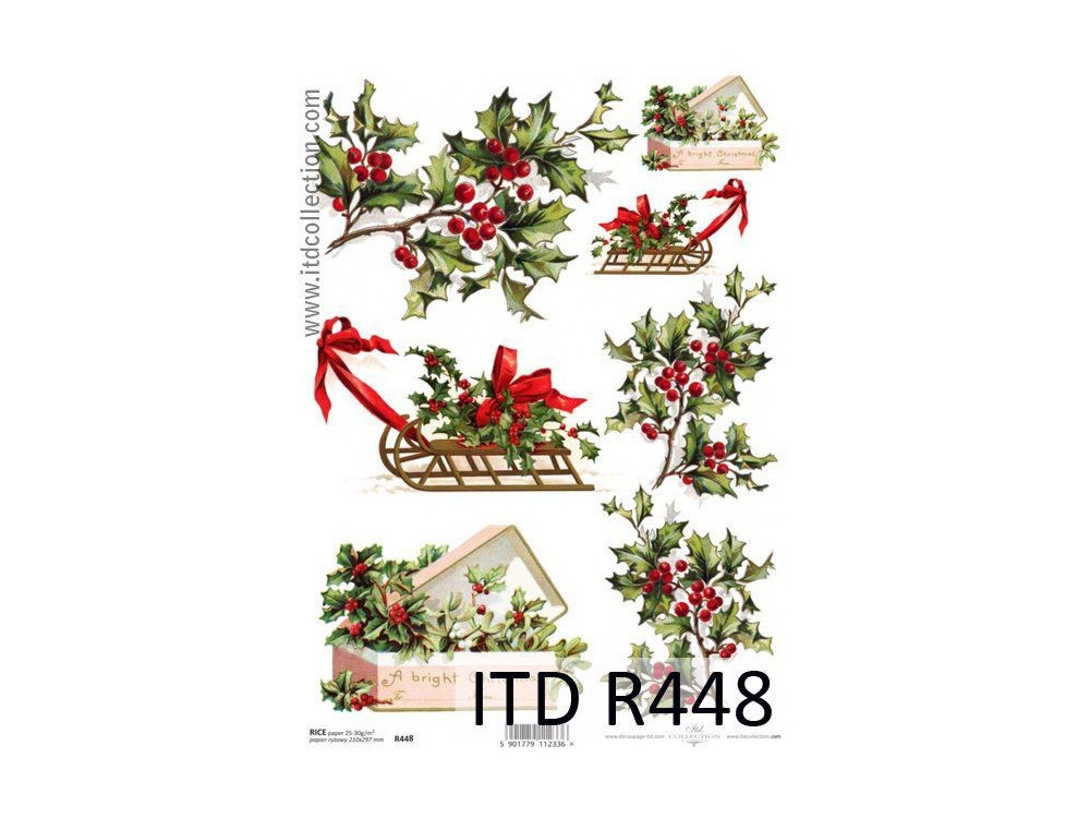 Decoupage paper A4 - ITD Collection - rice, R448