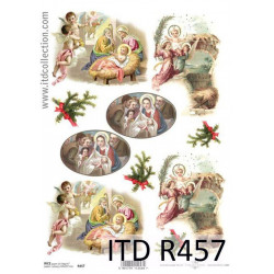 Papier do decoupage A4 - ITD Collection - ryżowy, R457