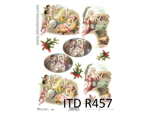 Papier do decoupage A4 - ITD Collection - ryżowy, R457