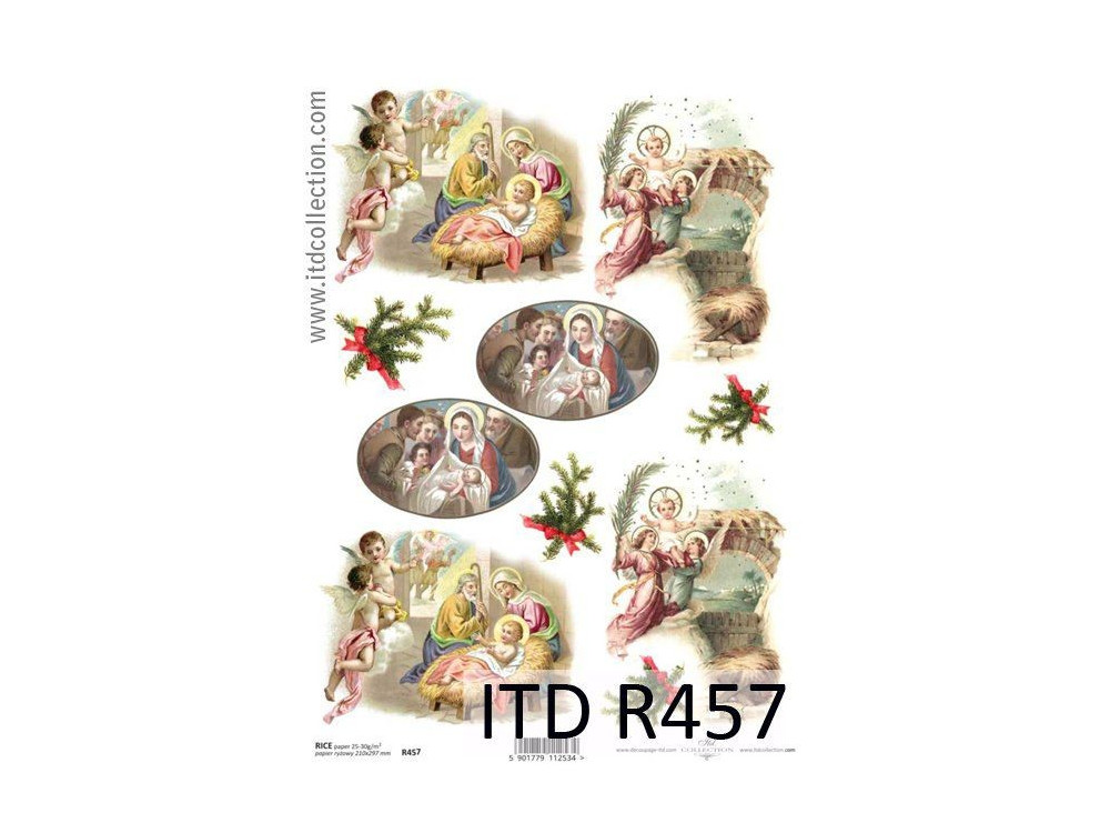 Papier do decoupage A4 - ITD Collection - ryżowy, R457