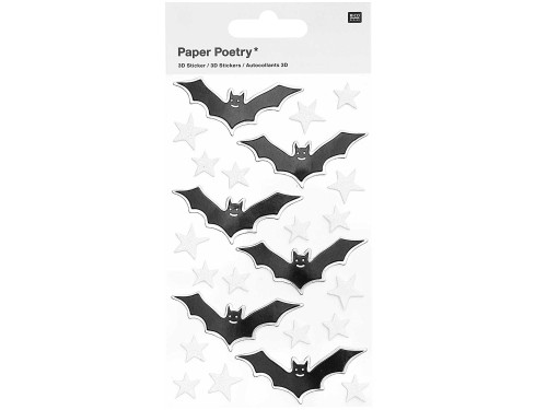 Halloween stickers 3D - Paper Poetry - Bats, 24 pcs