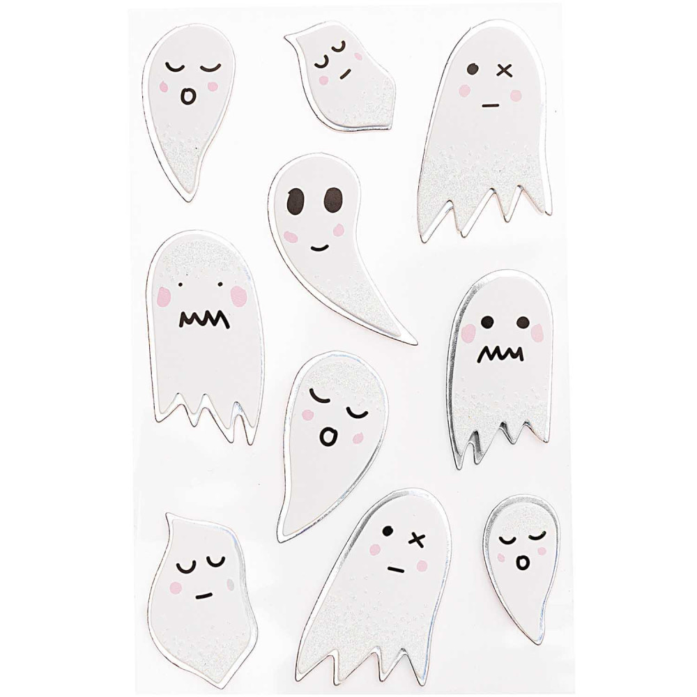 Halloween stickers 3D - Paper Poetry - Ghosts, 10 pcs