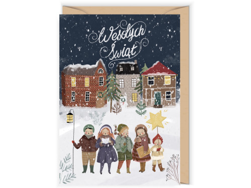Greeting card - Cudowianki - Kolędnicy, 12 x 17 cm