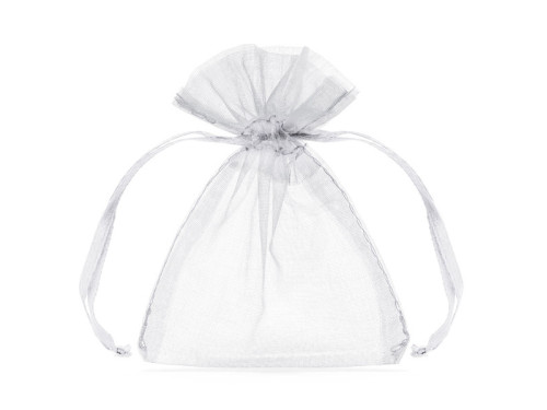 Organza pouches - white, 10 cm, 10 pcs