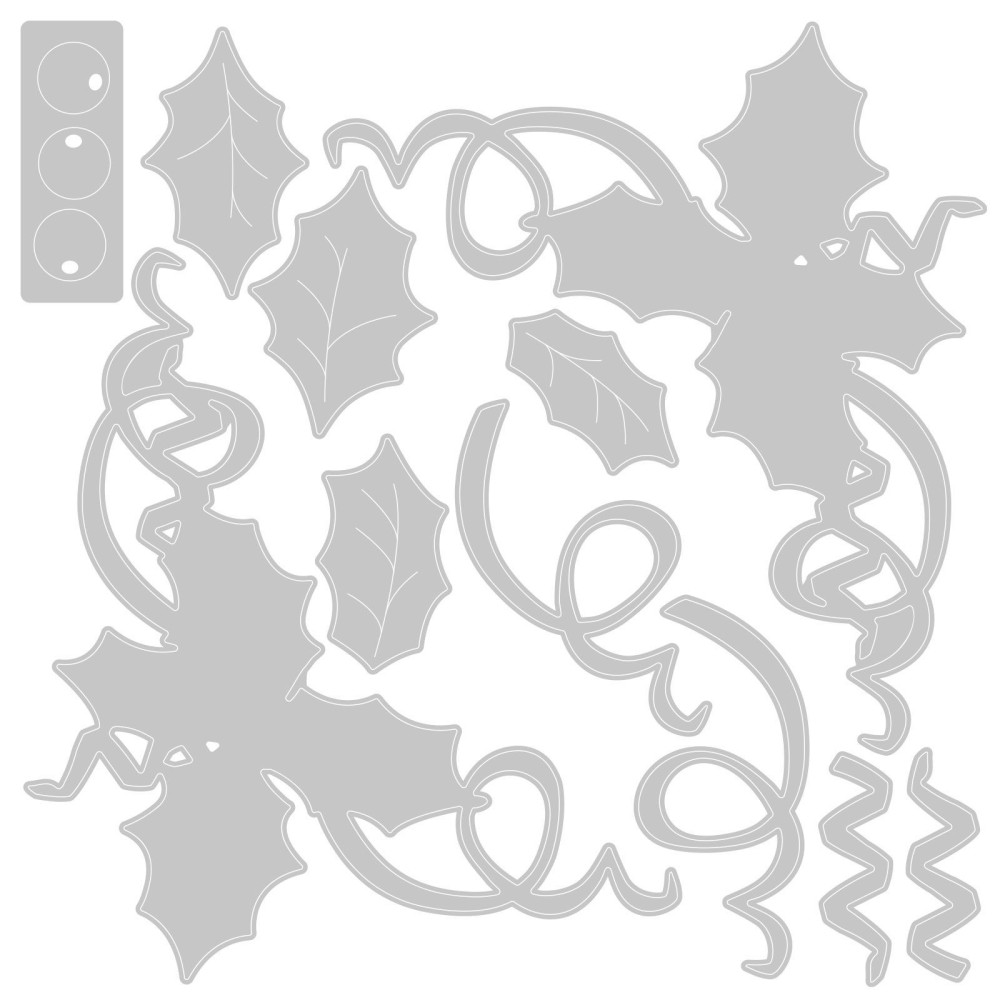 Thinlits cutting die - Sizzix - Boughs of Holly, 11 pcs