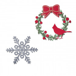 Thinlits cutting die - Sizzix - Wreath & Snowflake