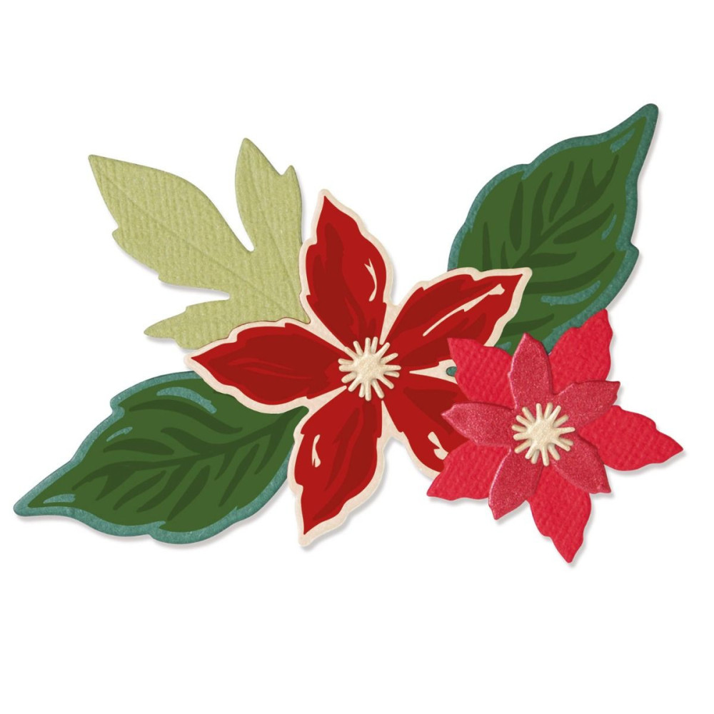 Zestaw wykrojników i stempli Framelits - Sizzix - Seasonal Flowers, 10 szt.
