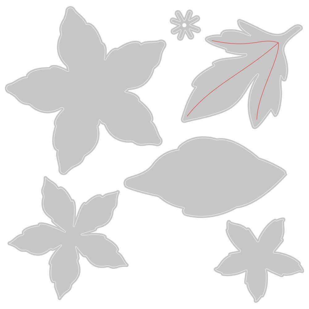 Zestaw wykrojników i stempli Framelits - Sizzix - Seasonal Flowers, 10 szt.
