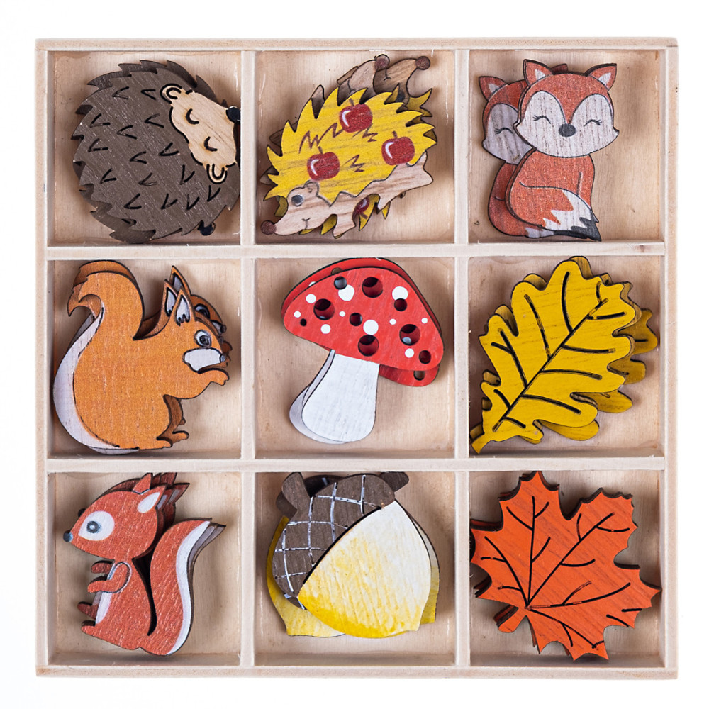 Wooden shapes - DpCraft - Forest, 27 pcs