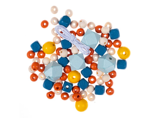 Wooden beads - DpCraft - Dusty Pastel, 80 pcs