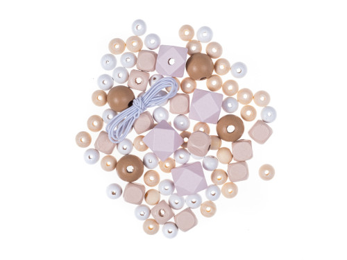 Wooden beads - DpCraft - Nude, 80 pcs
