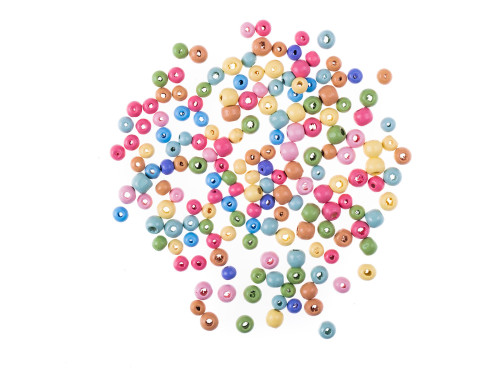 Wooden beads - DpCraft - colorful, 100 pcs., 40 g