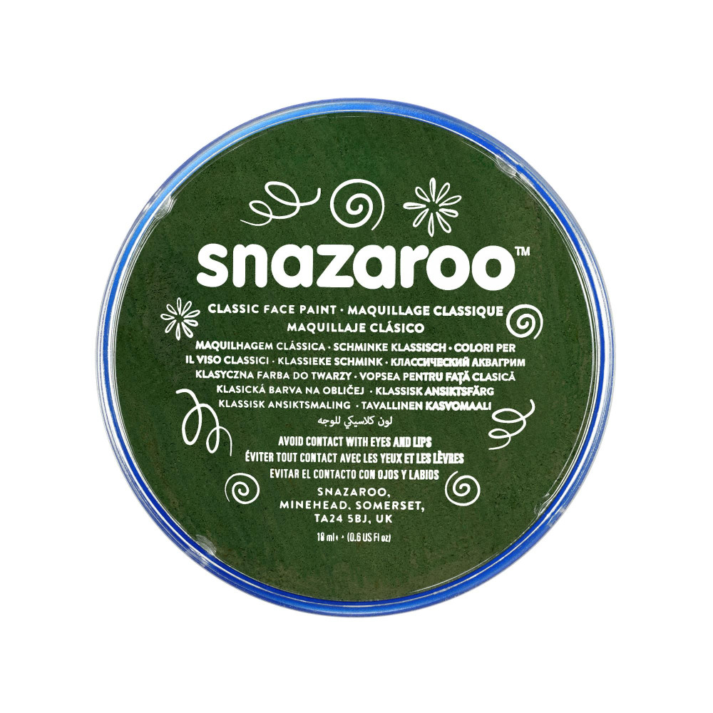 Face and body make-up paint - Snazaroo - Dark Green, 18 ml