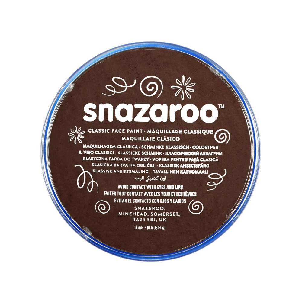 Face and body make-up paint - Snazaroo - Dark Brown, 18 ml