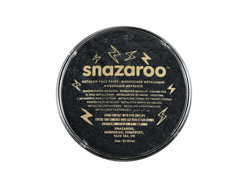 Farba do malowania twarzy - Snazaroo - Metallic Electric Black, 18 ml