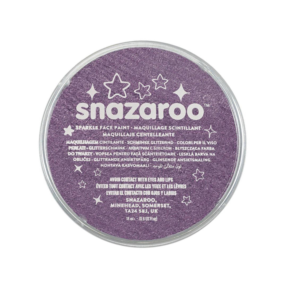 Farba do malowania twarzy - Snazaroo - Sparkle Lilac, 18 ml
