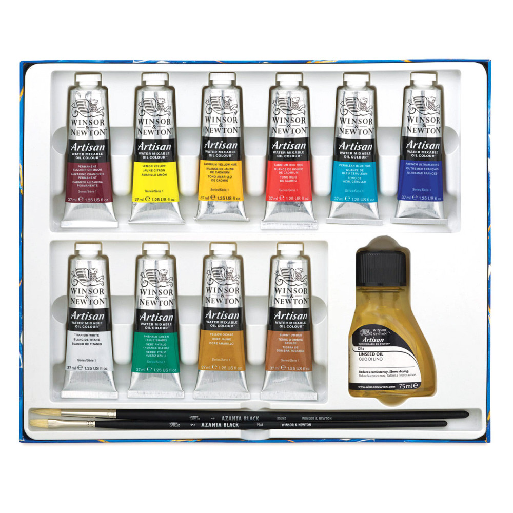 Water mixable Artisan oil paints Studio set - Winsor & Newton - 10 colors x 37 ml