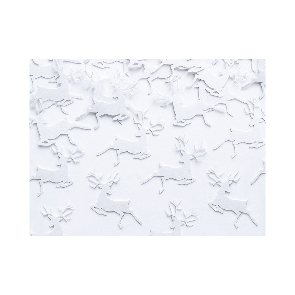 Decorative Confetti Reindeer - white, 20 pcs.