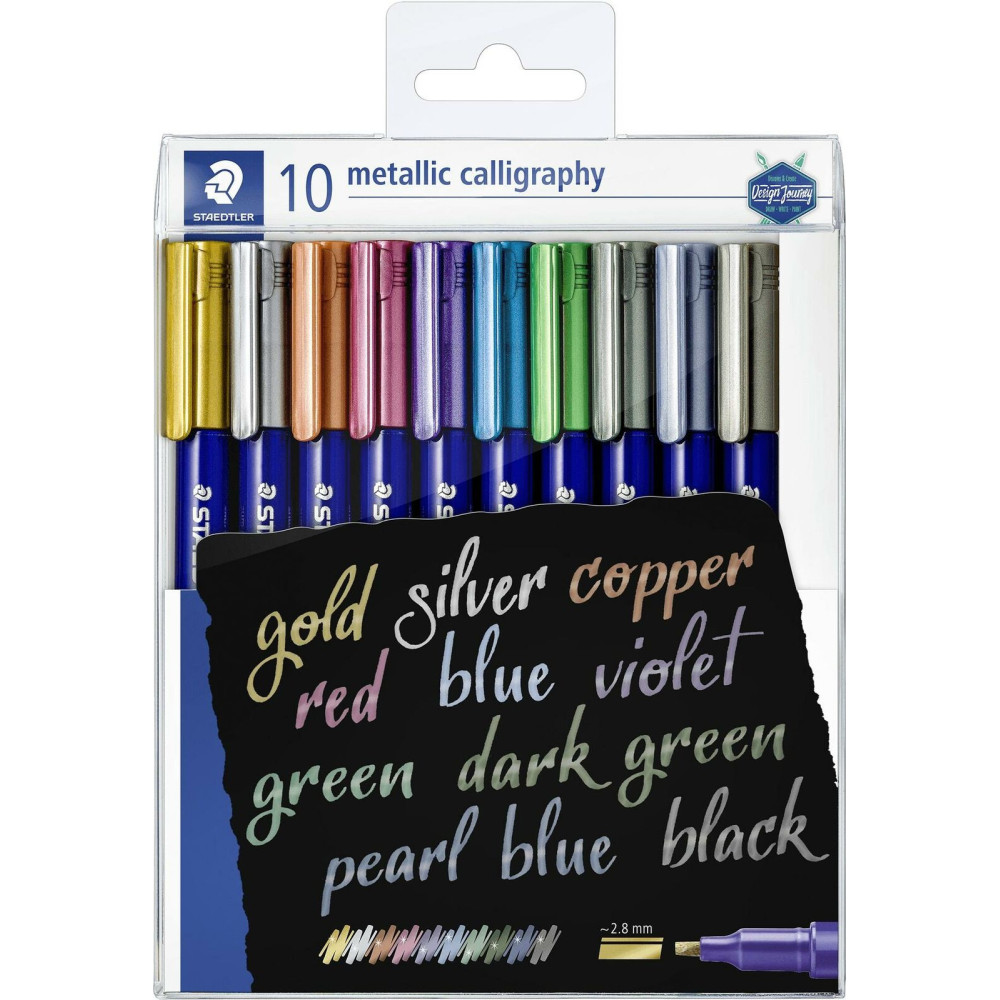 Set of Metallic Calligraphy pens - Staedtler - 10 colors