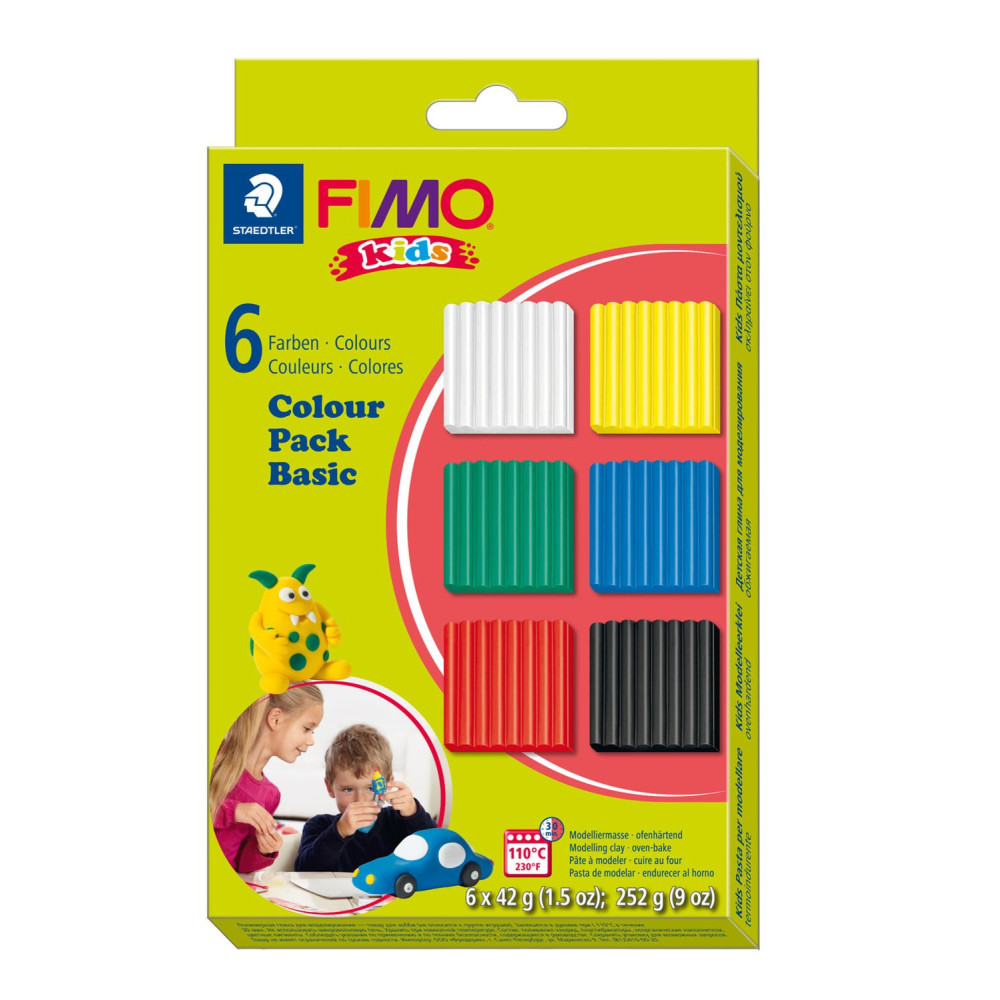 Fimo Kids modelling clay - Staedtler - Basic, 6 colors x 42 g