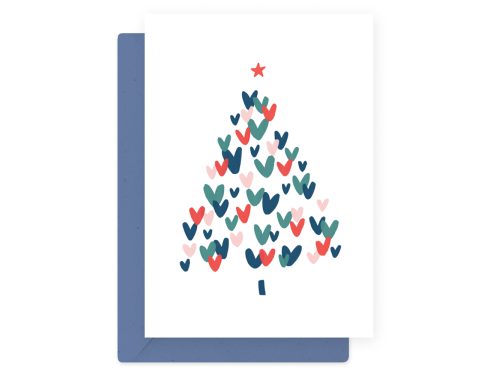Greeting card - Eökke - Christmas tree heart, 12 x 17 cm