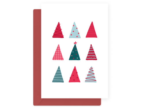 Greeting card - Eökke - Christmas trees, 12 x 17 cm