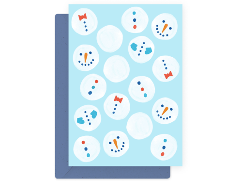 Greeting card - Eökke - Snowmans, 12 x 17 cm