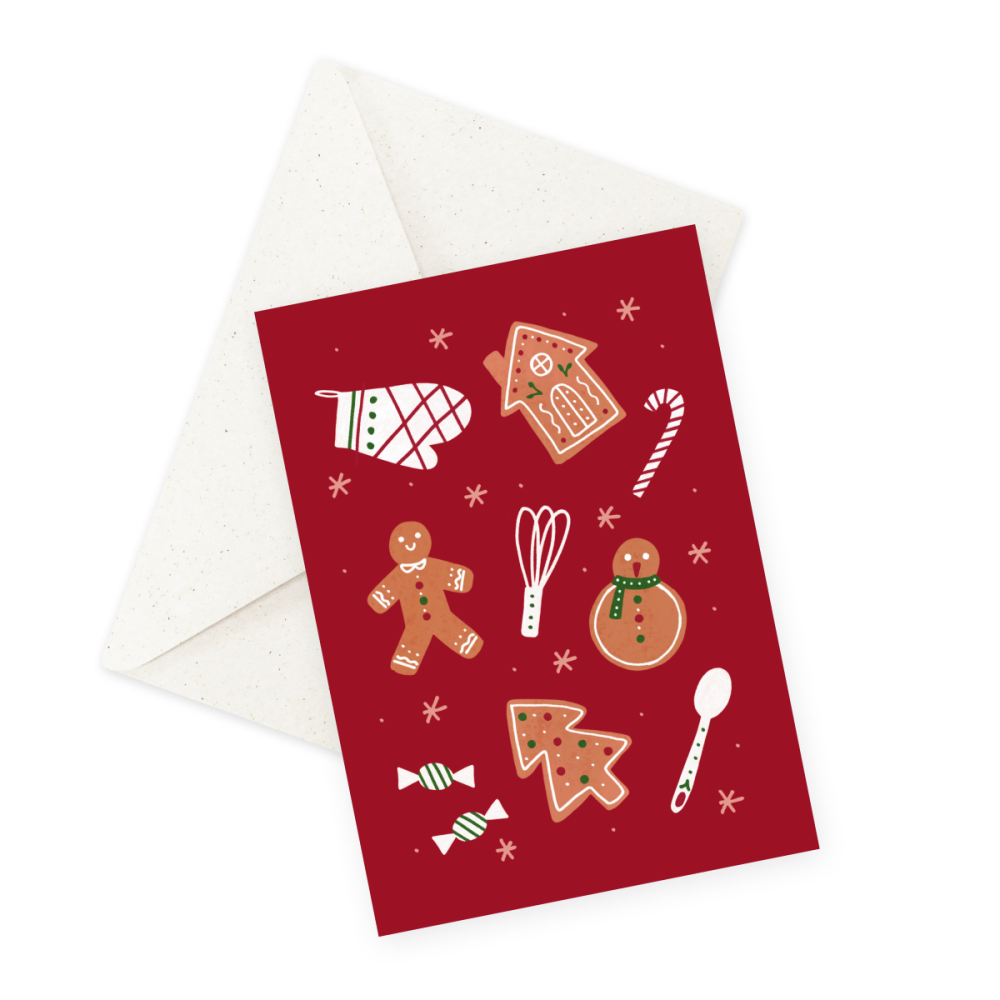 Greeting card - Eökke - Gingerbread cookies, 12 x 17 cm