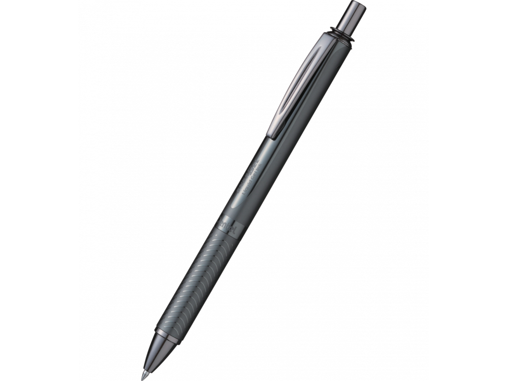 Rollerball pen EnerGel, aluminium - Pentel - metallic black, 0,7 mm