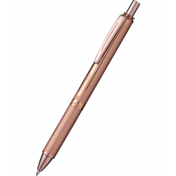 Rollerball pen EnerGel, aluminium - Pentel - pink gold, 0,7 mm