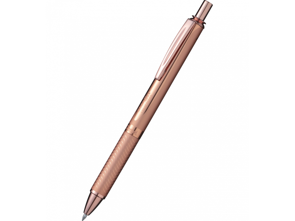 Rollerball pen EnerGel, aluminium - Pentel - pink gold, 0,7 mm