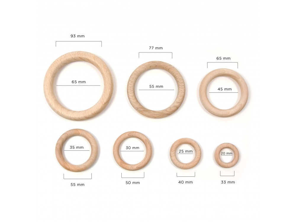Macrame wooden rings - Rico Design - 40 mm, 1 pc.
