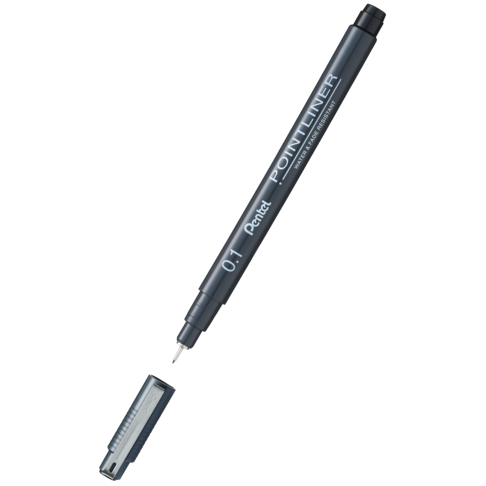 Cienkopis kalibrowany Pointliner - Pentel - czarny, 0,1 mm