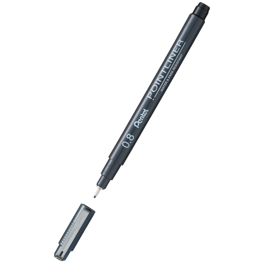 Cienkopis kalibrowany Pointliner - Pentel - czarny, 0,8 mm