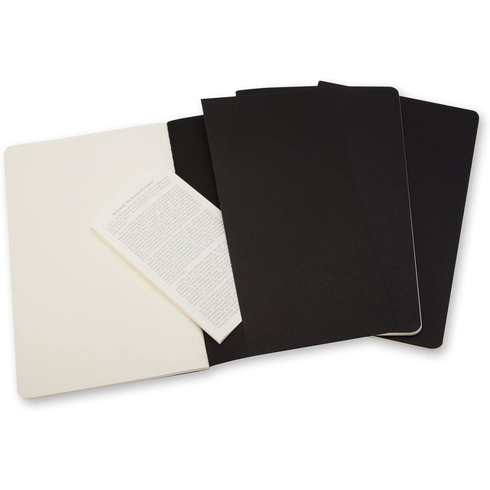 Zestaw notatników Cahier Journals - Moleskine - Black, gładkie, miękka okładka, L