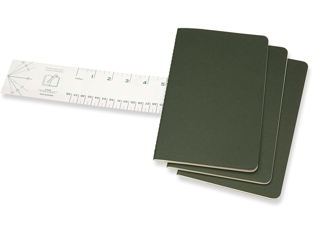 Set of Cahier Journals - Moleskine - Myrtle Green, ruled, softcover, L