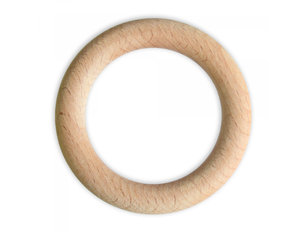 Kółko, pierścień drewniany do makramy - 77 mm, 10 szt.