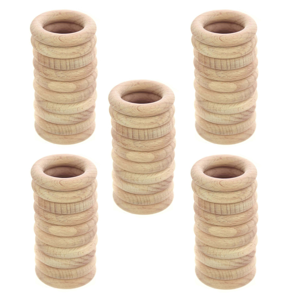 Macrame wooden rings - 77 mm, 50 pcs.