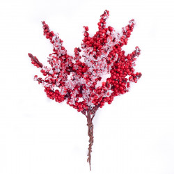 Frosted twigs with fruits - DpCraft - red, 6 pcs