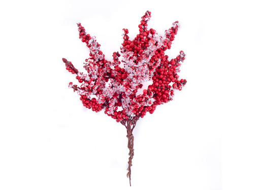 Frosted twigs with fruits - DpCraft - red, 6 pcs