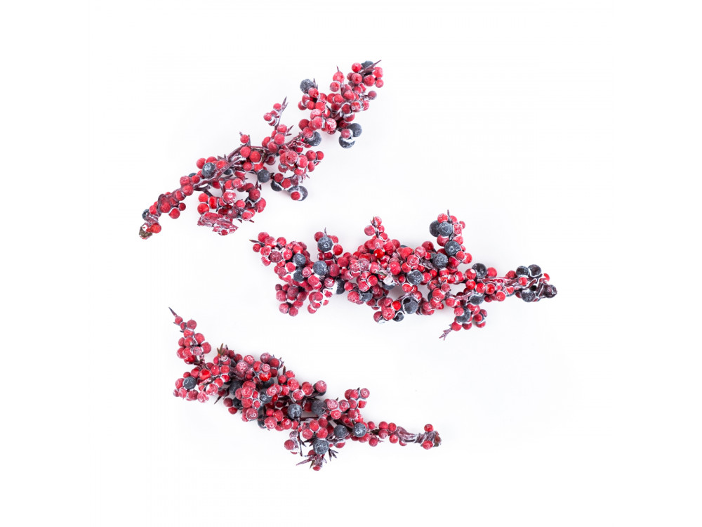 Whitened twigs with fruits - DpCraft - red, 3 pcs