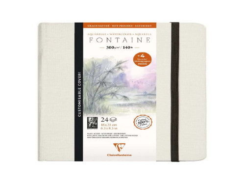 Watercolour Fontaine sketchbook - Clairefontaine - hot pressed, 16 x 21 cm, 300 g, 24 sheets