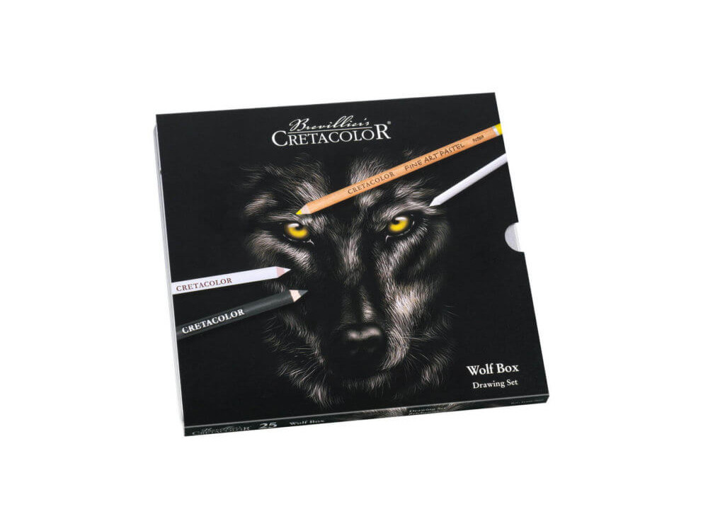 Zestaw do szkicowania Wolf Box w metalowej kasetce - Cretacolor - 25 szt.