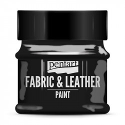 Farba do tkanin i skór - Pentart - czarna, 50 ml