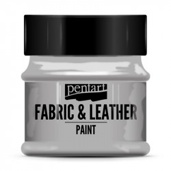 Farba do tkanin i skór - Pentart - srebrna, 50 ml