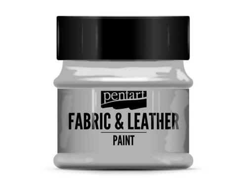 Farba do tkanin i skór - Pentart - srebrna, 50 ml