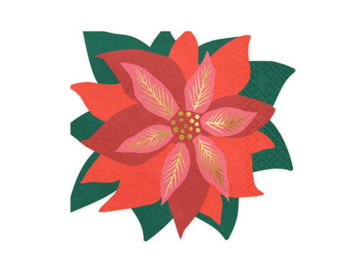 Napkins, Poinsettia - 20 pcs