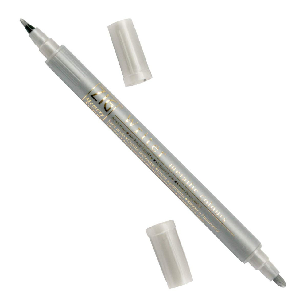 ZIG Metallic Writer Marker - Kuretake - dual tip, silver