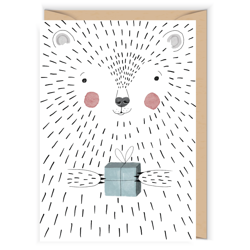 Greeting card - Cudowianki - Big bear, 12 x 17 cm