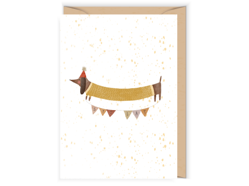 Greeting card - Cudowianki - Jamnik jubilat, 12 x 17 cm